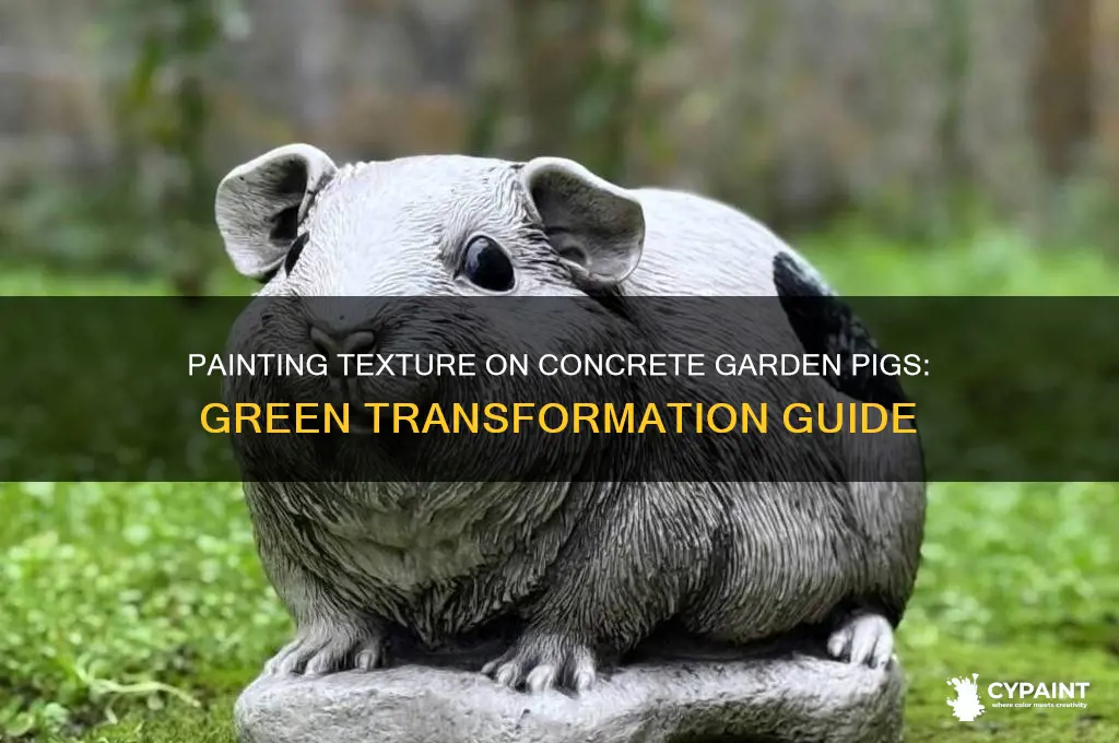 how to paint texture on a concrete garden pig green