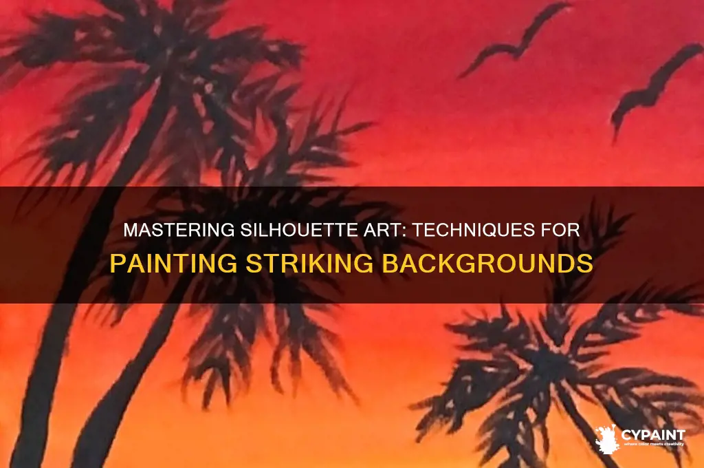 how to paint the background of a sihlouiette