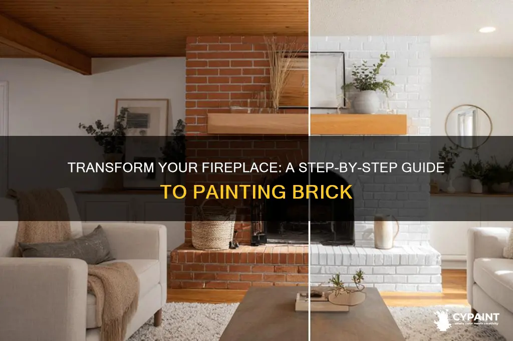 how to paint the brick on a fireplace