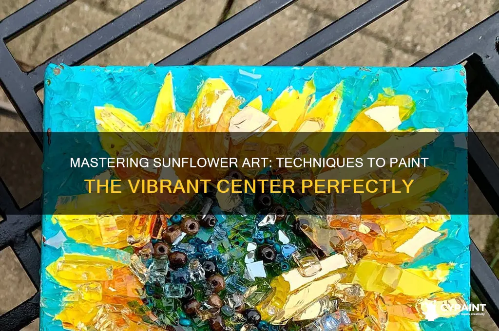 how to paint the center of a sunflower
