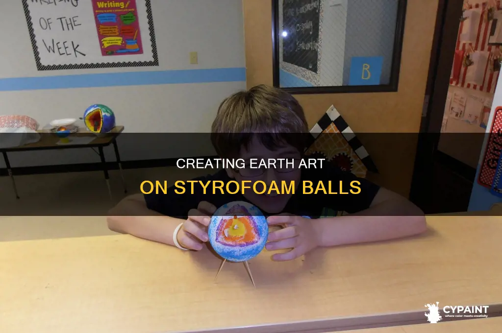 how to paint the earth on a styrofoam ball