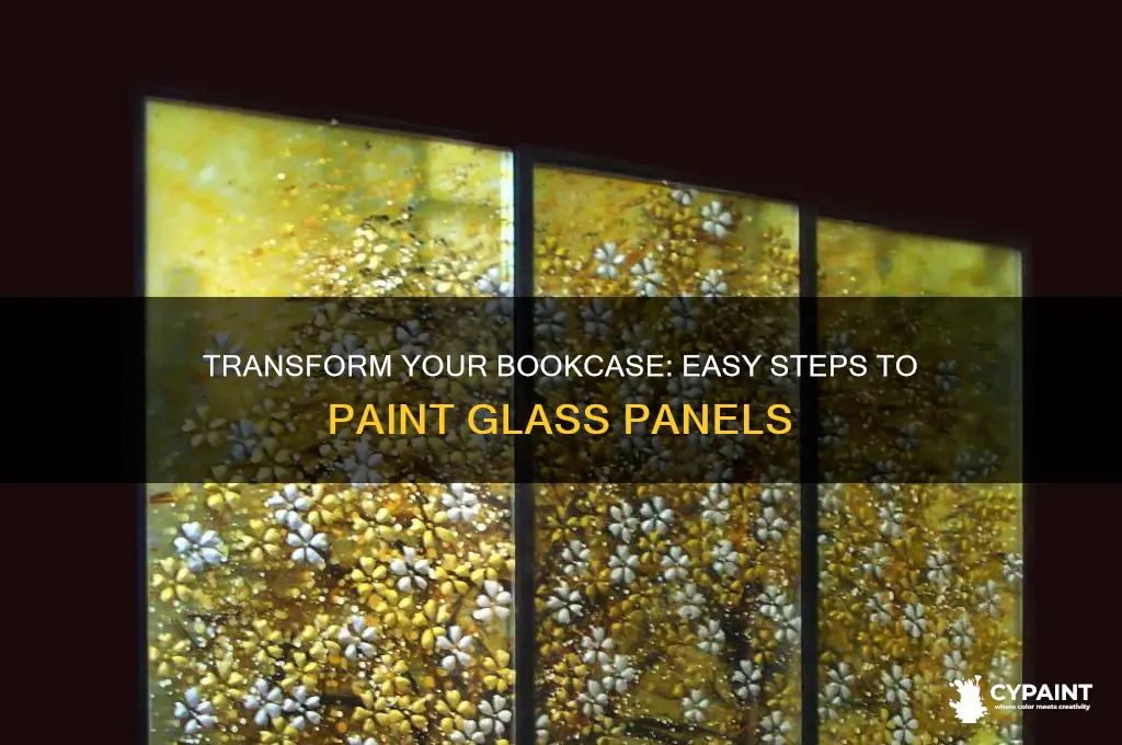 how to paint the glass panels on a book case