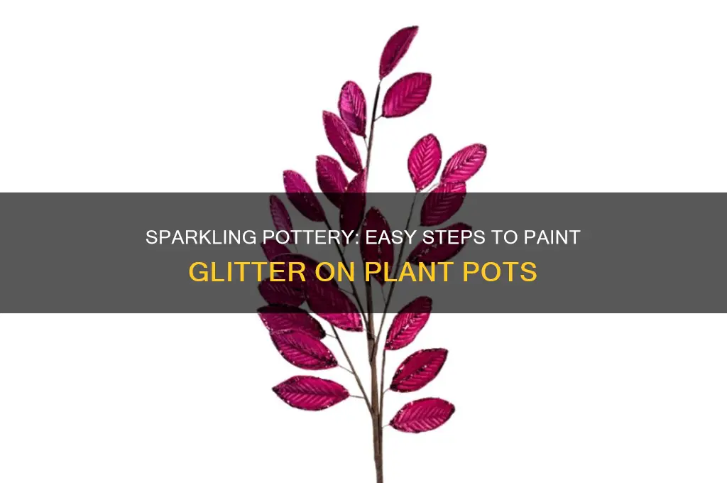 how to paint the glitter on pottery plant