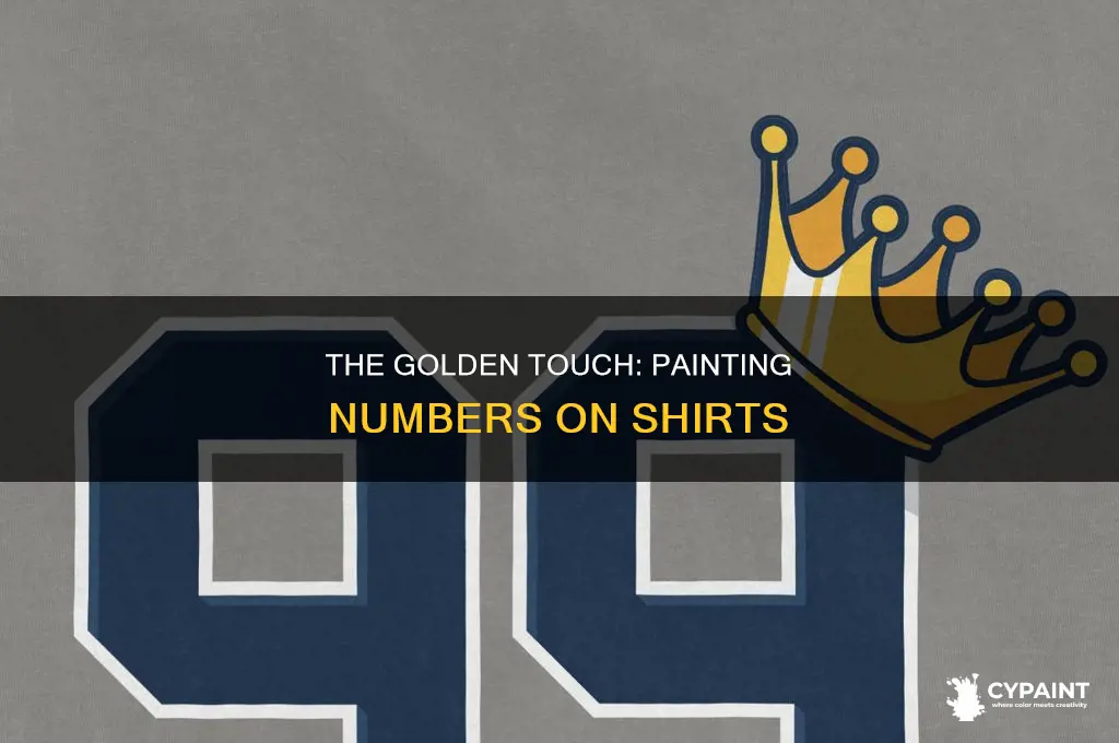 how to paint the gold number on a shirt