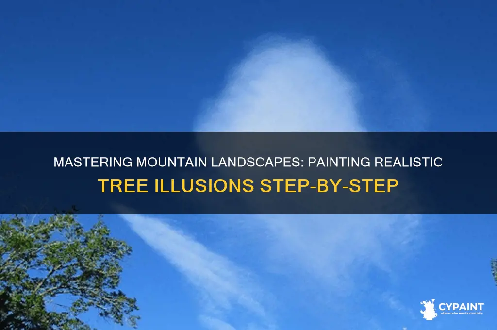 how to paint the illusion of trees on a mountain