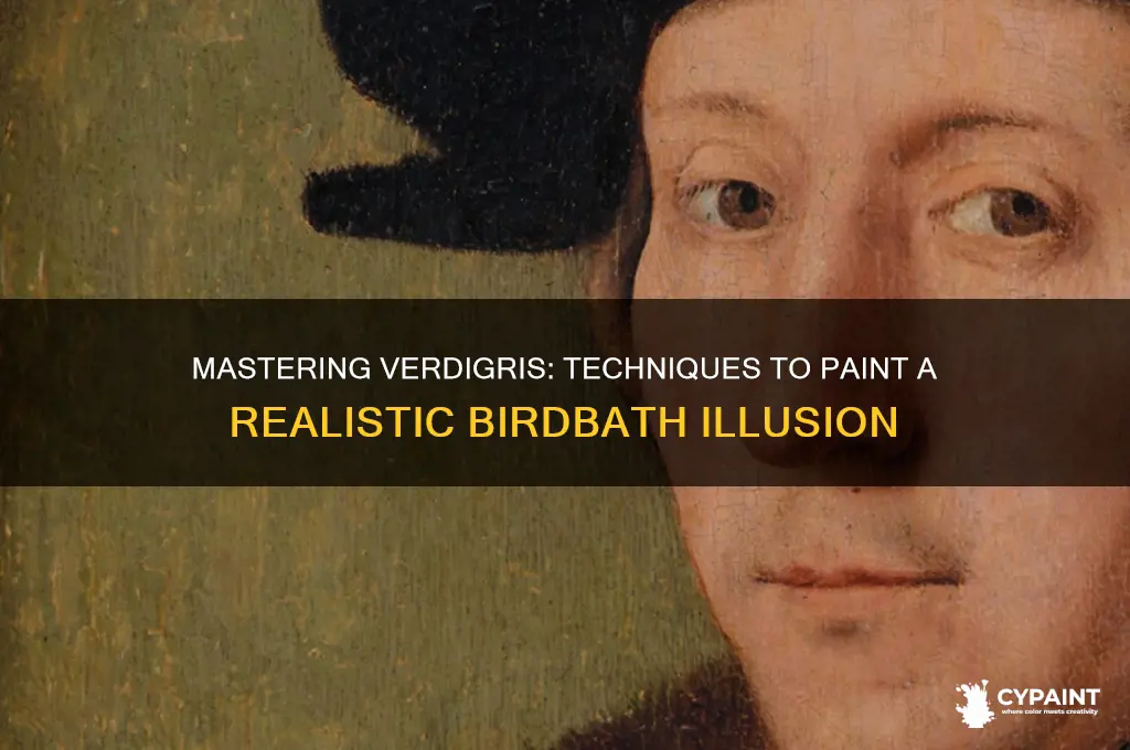how to paint the illusion of verdigris on a birdbath