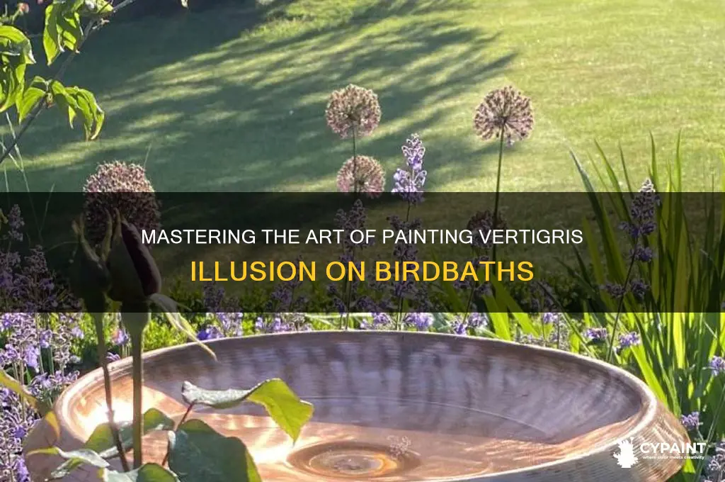how to paint the illusion of vertigris on a birdbath