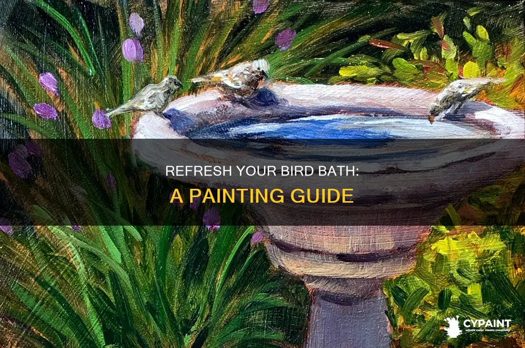 how to paint the inside of a bird bath