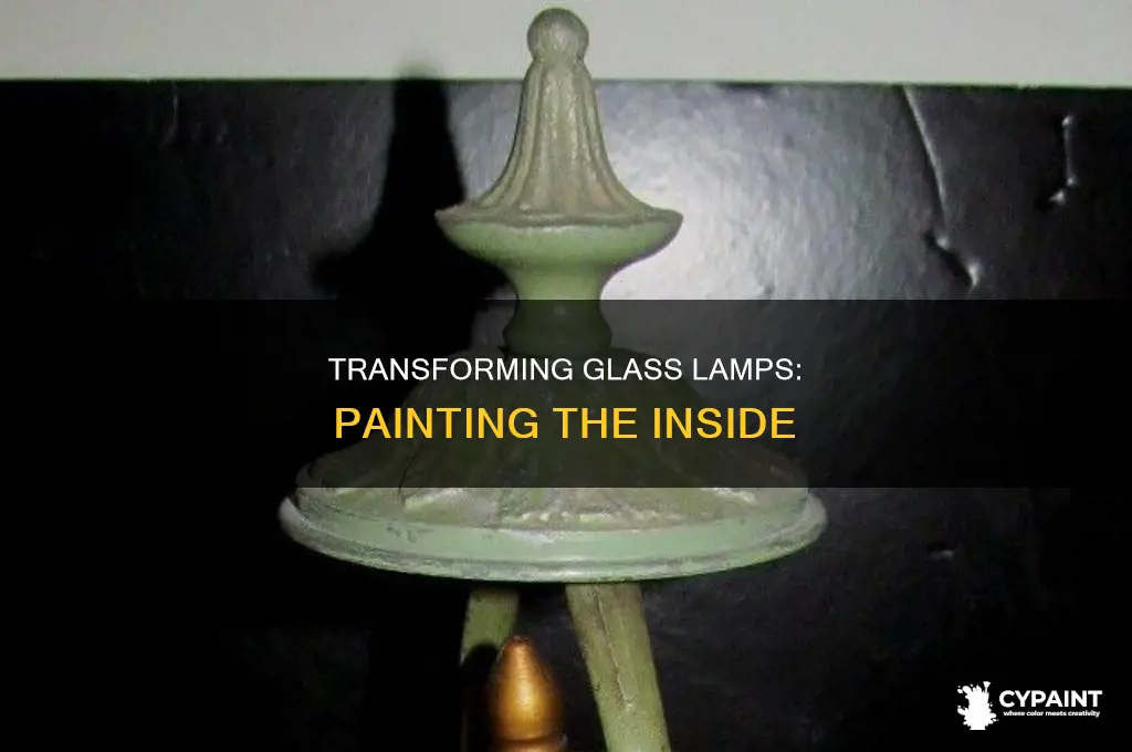 how to paint the inside of a glass lamp