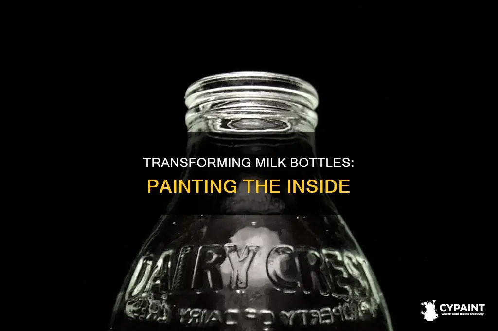 how to paint the inside of a milk bottle