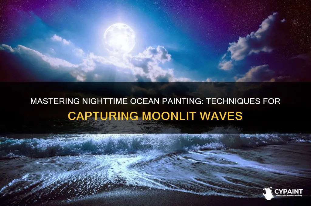 how to paint the ocean at night