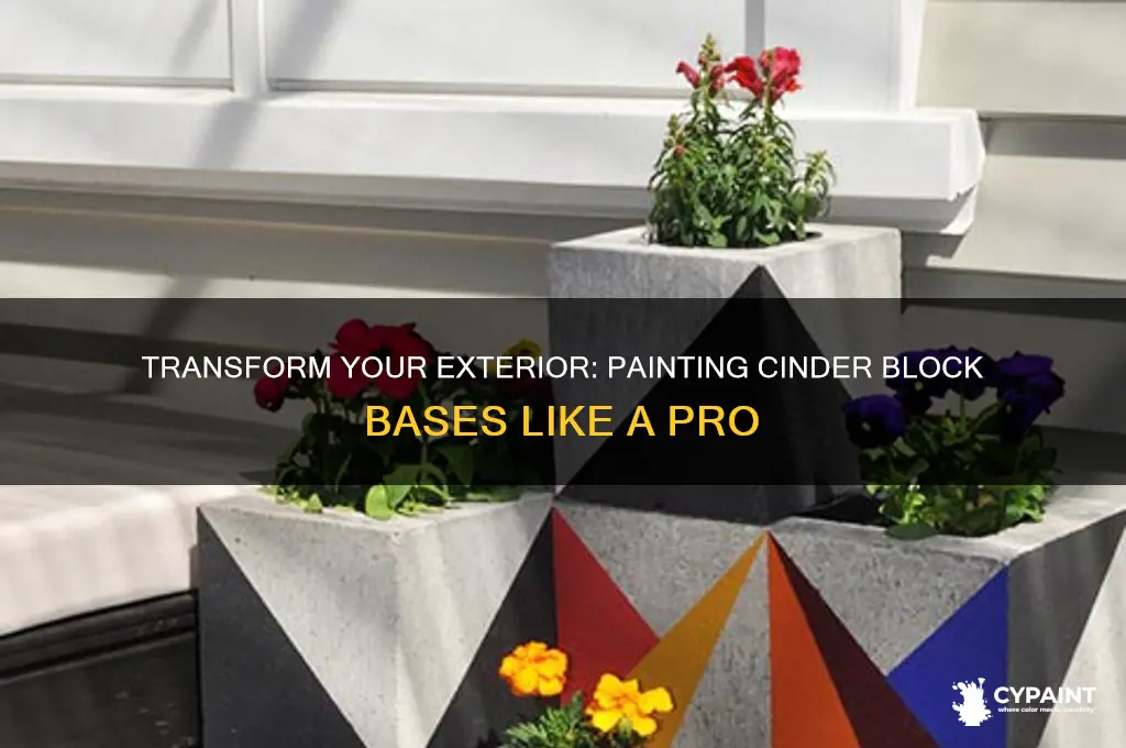 how to paint the outside base cinder blocks