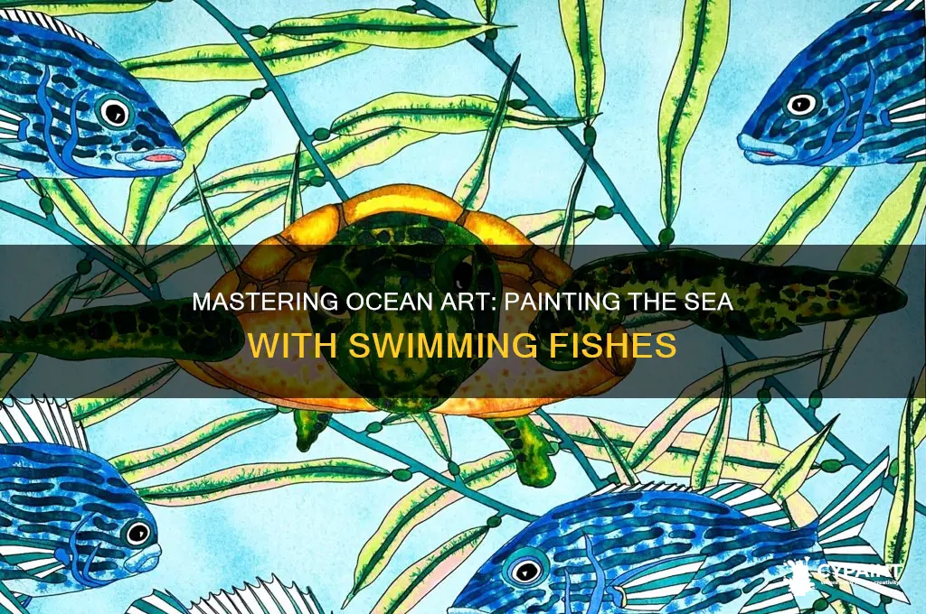 how to paint the sea with fishes swimming