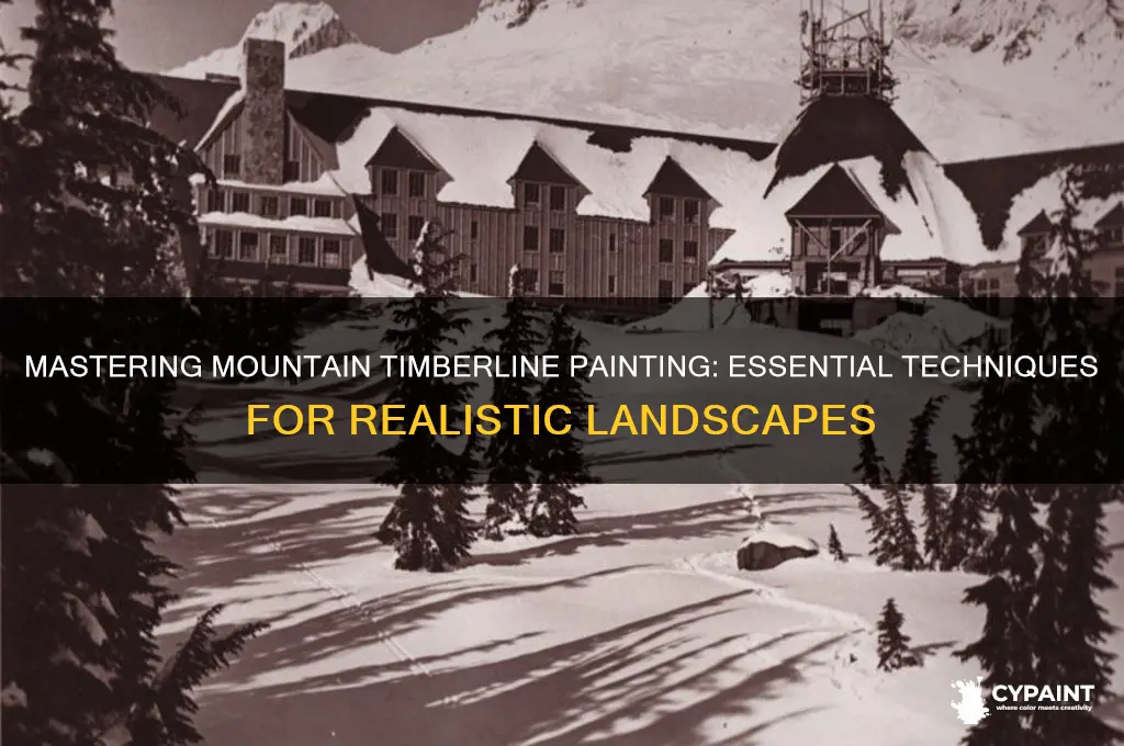 how to paint the timberline on a mountain