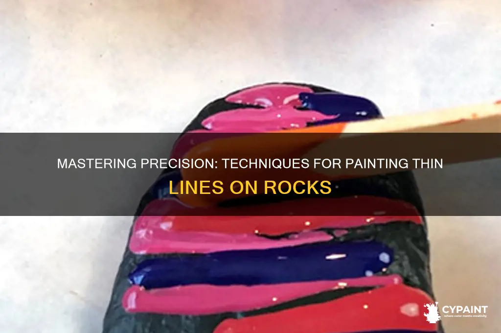 how to paint thin lines on rocks