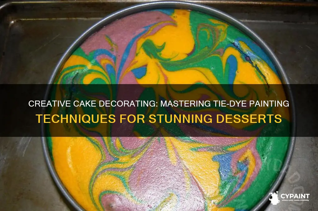 how to paint tie dye on a cake