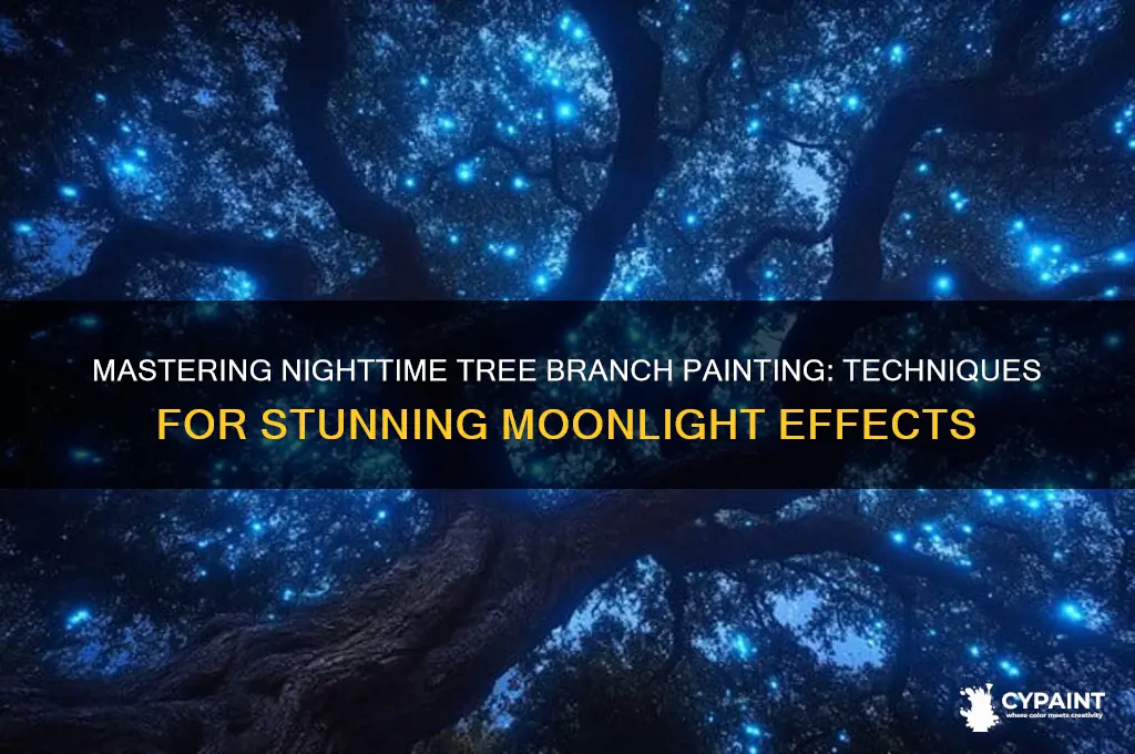 how to paint tree branches at night