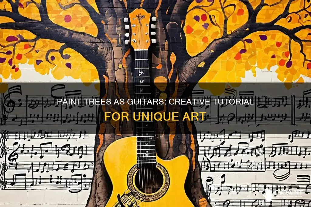 how to paint trees in shape of a guitar tutorial