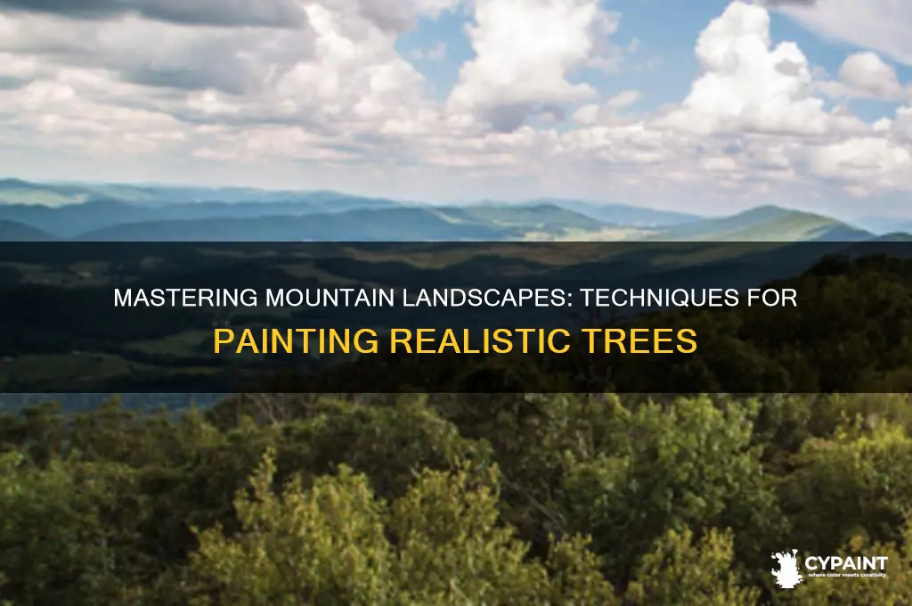 how to paint trees into a mountain landscape