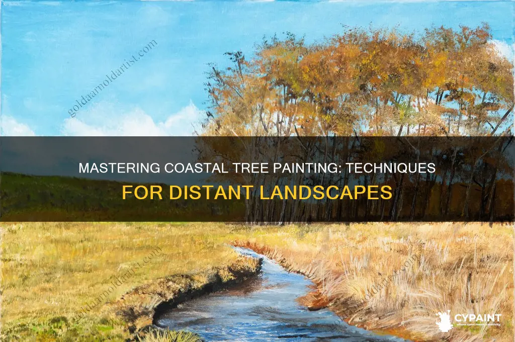 how to paint trees on coast in ditance