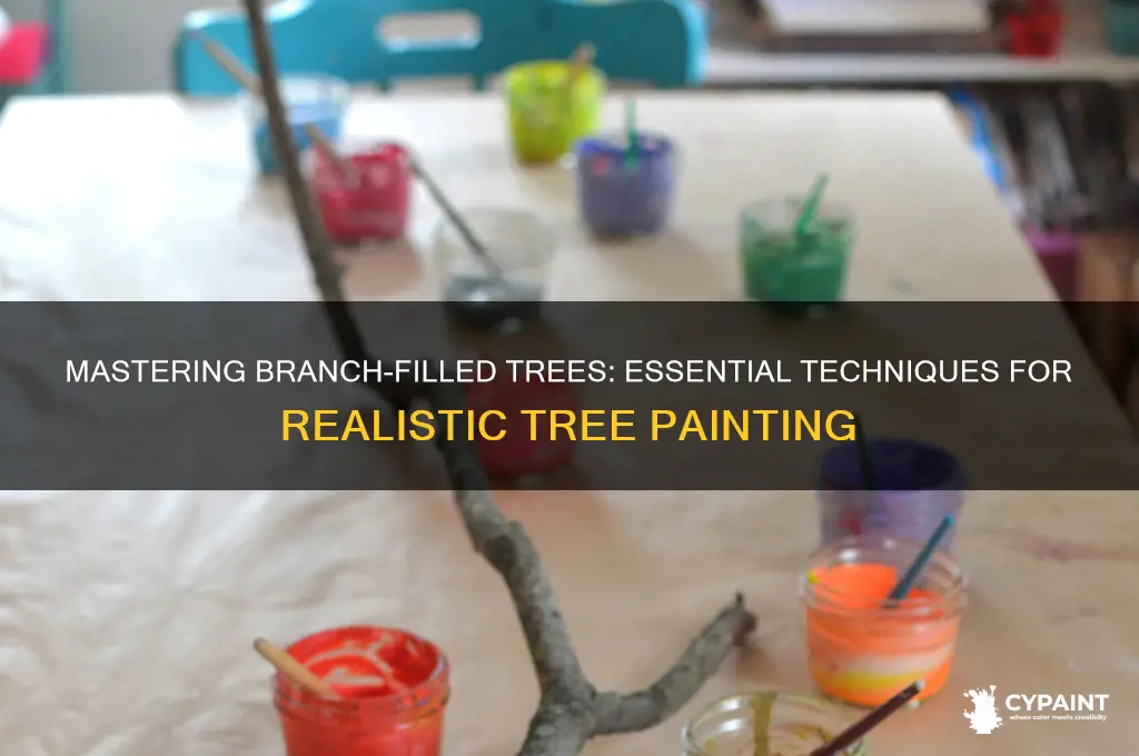 how to paint trees with lots of branches
