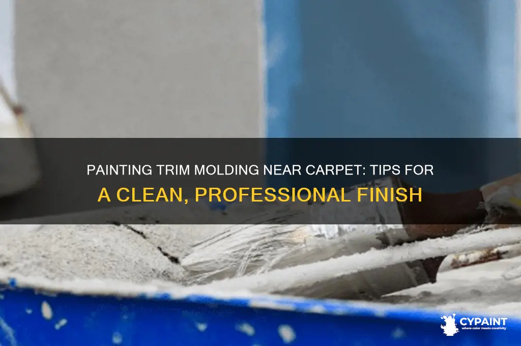 how to paint trim molding near carpet
