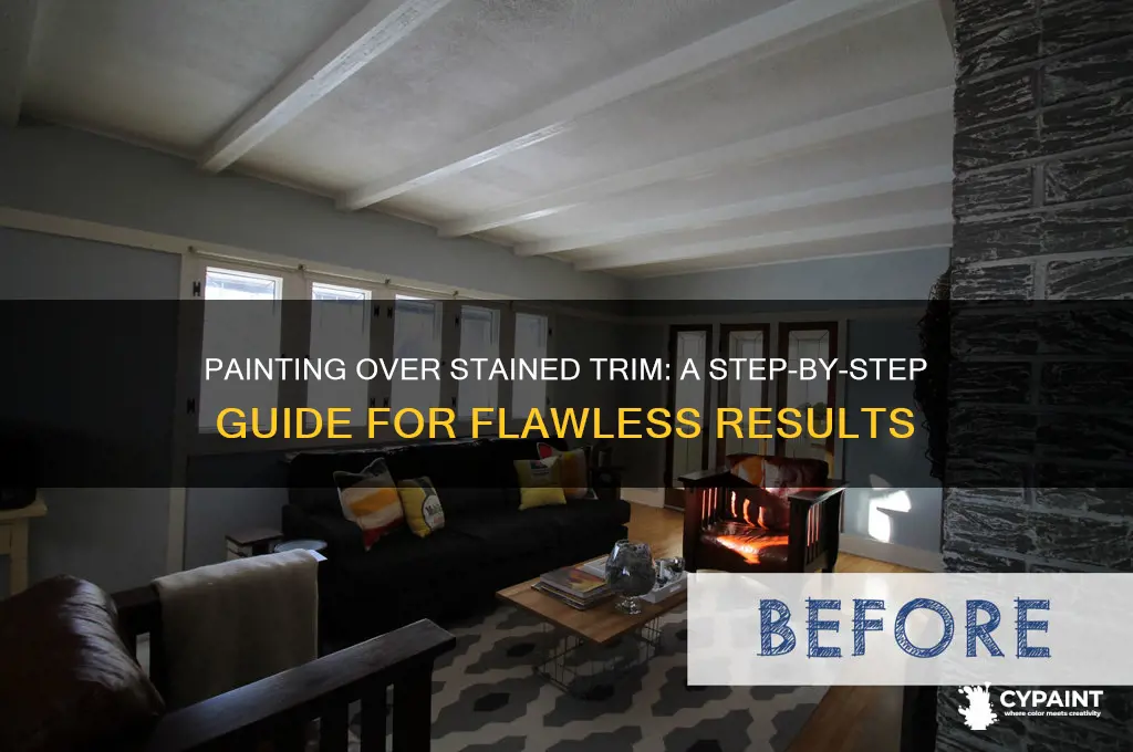 how to paint trim that has been stained
