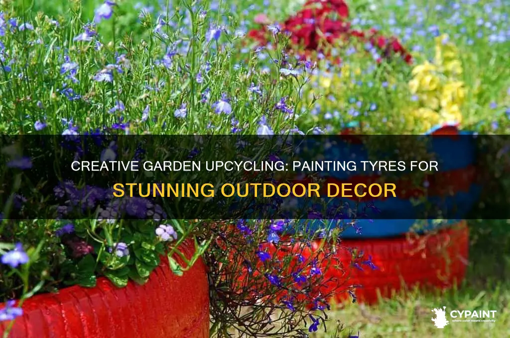 how to paint tyres for the garden