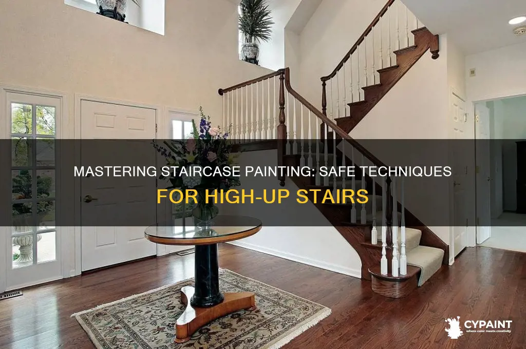 how to paint up high on stairs