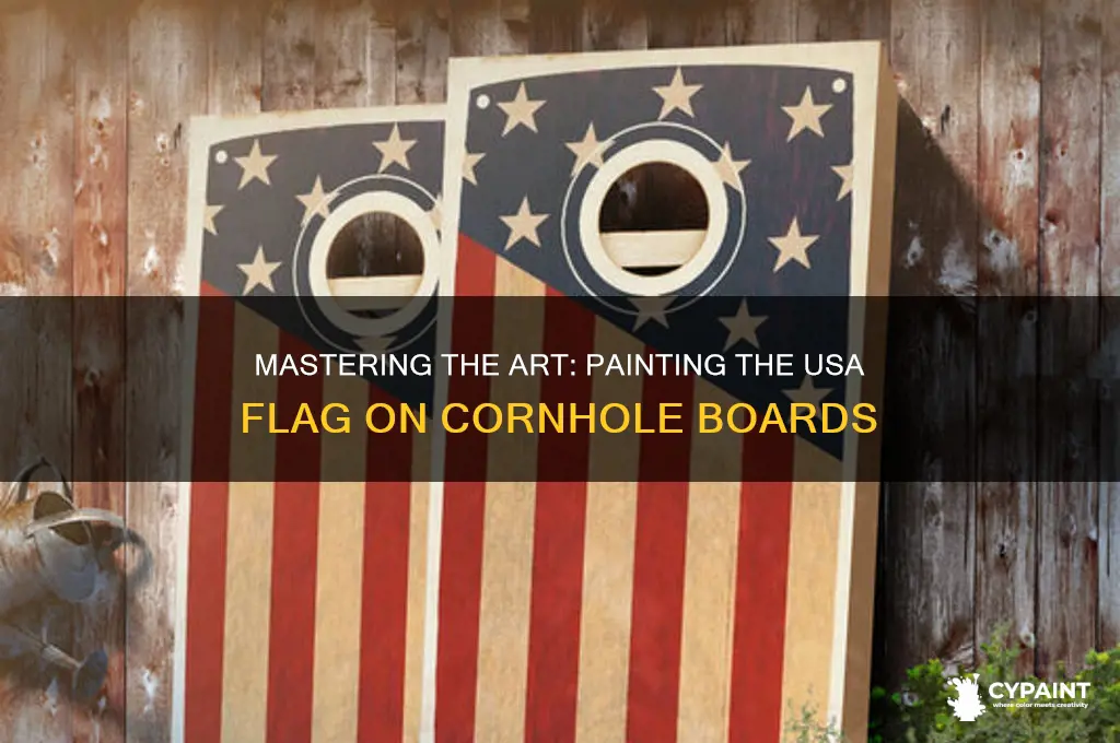 how to paint usa flag on cornhole
