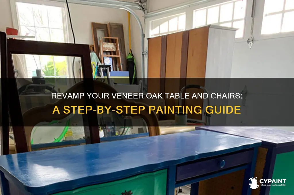 how to paint veneer oak table and chairs