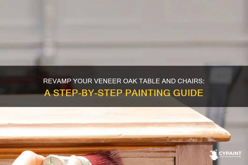 how to paint veneer oaktable and chairs