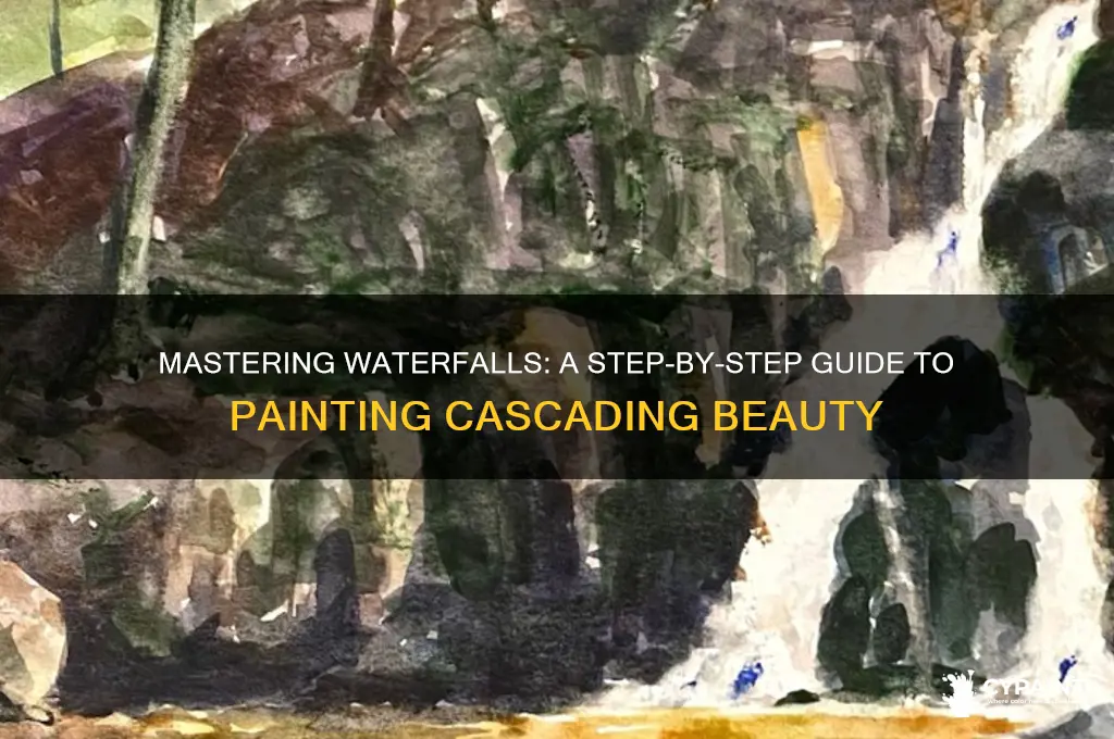 how to paint waterfalls step by step