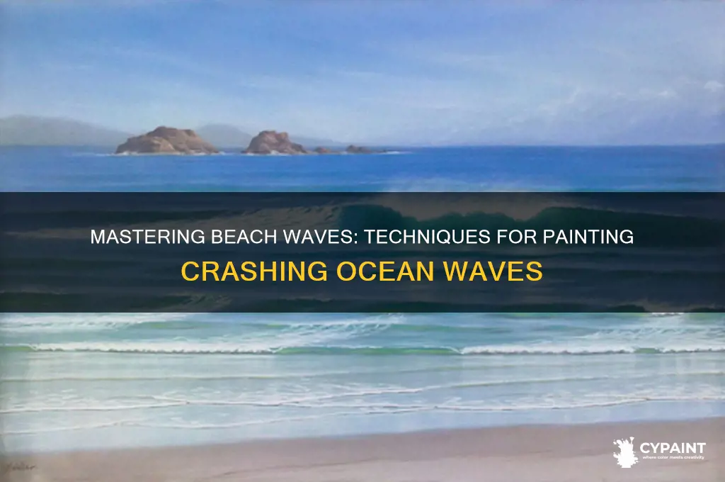how to paint waves breaking on beach