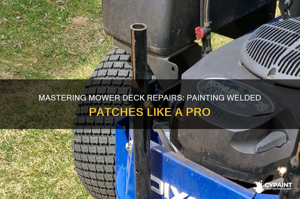 how to paint welded patches on mower deck