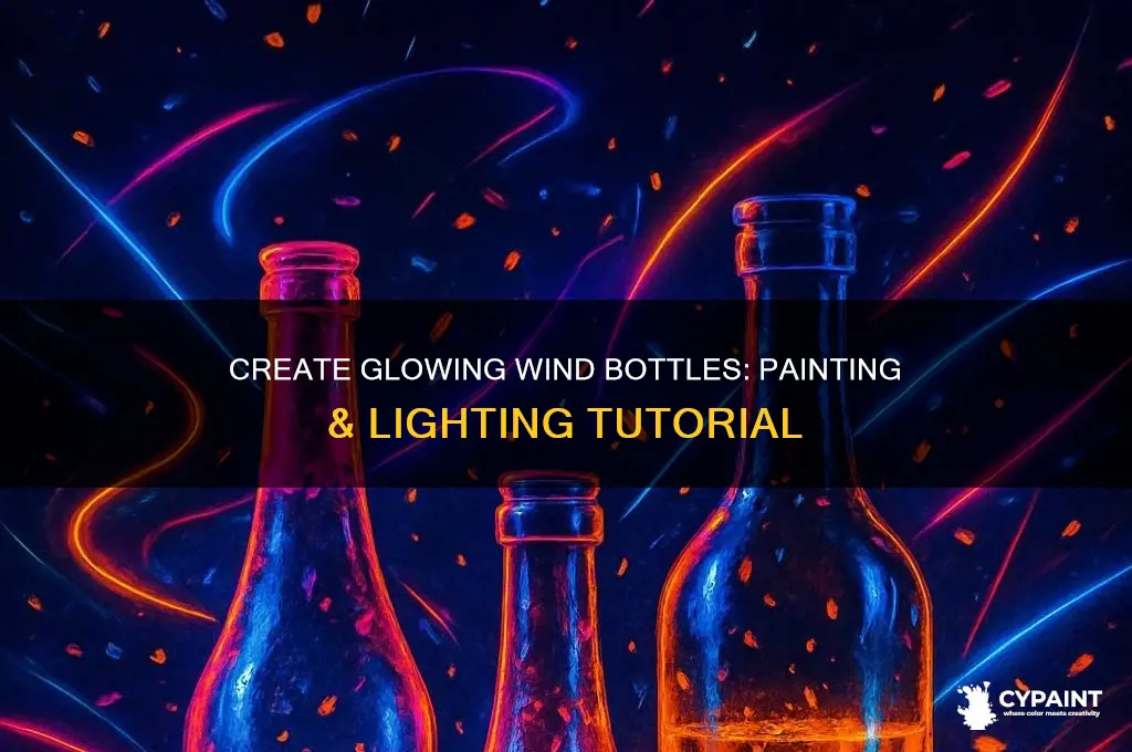 how to paint wind bottles and put lights in them
