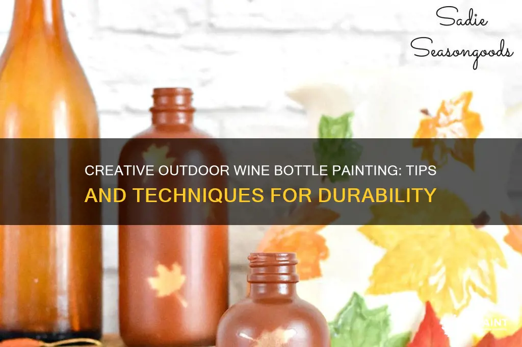 how to paint wine bottles for outdoors