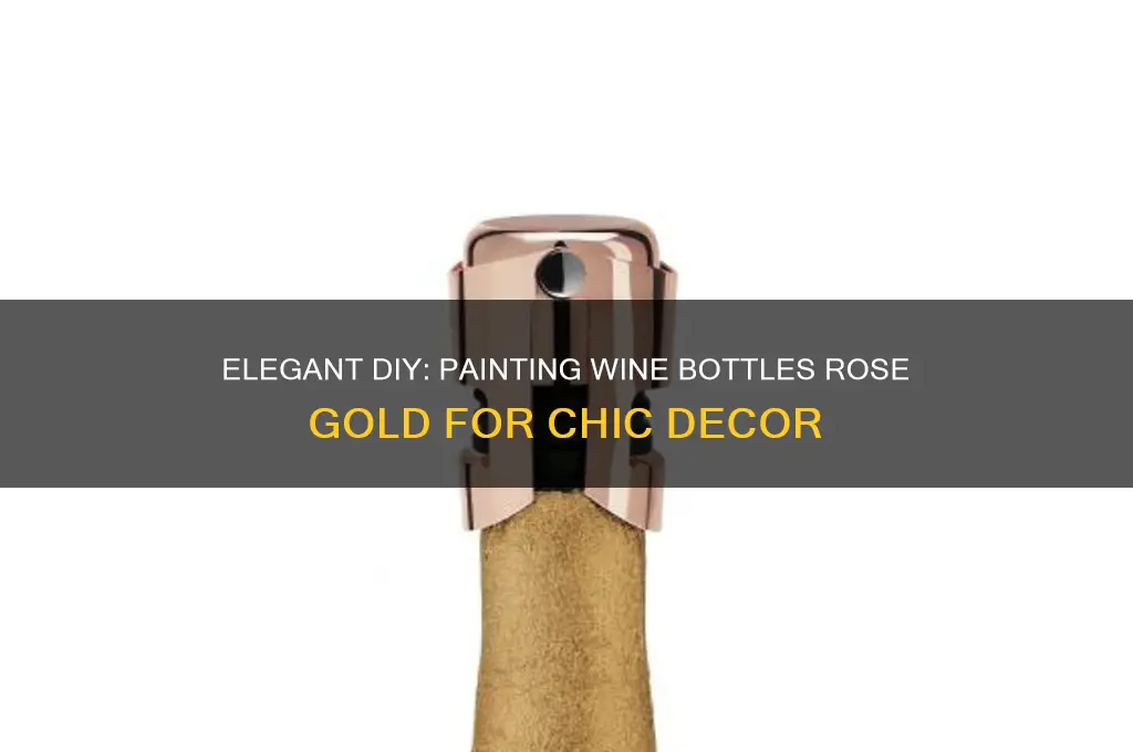 how to paint wine bottles rose gold