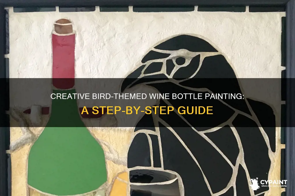 how to paint wine bottles with birds