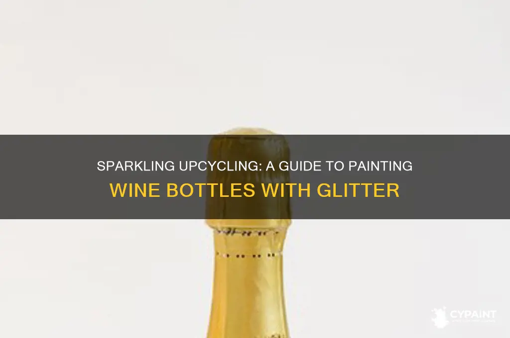 how to paint wine bottles with glitter