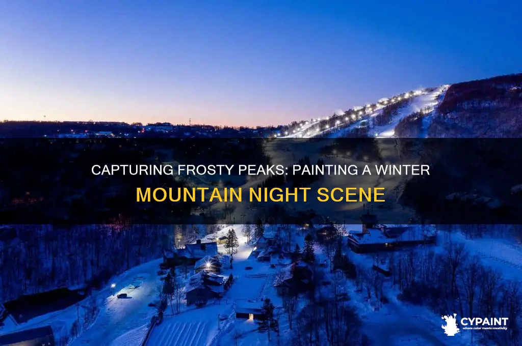 how to paint winter night in the mountains