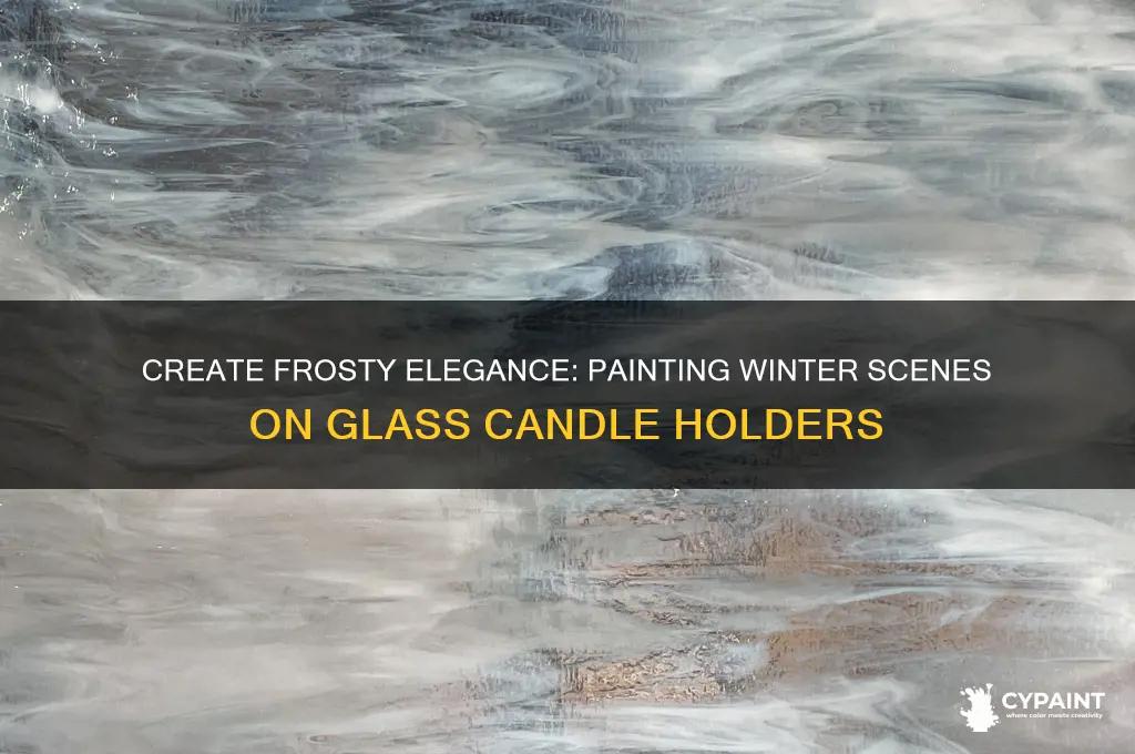 how to paint winter on glass candle holders