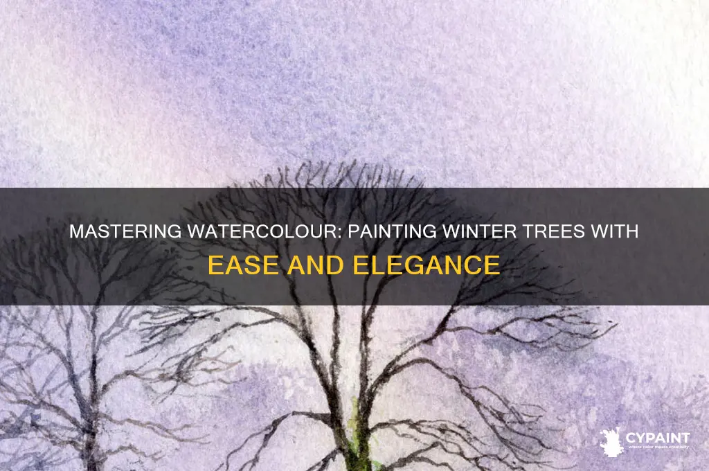 how to paint winter trees in watercolour