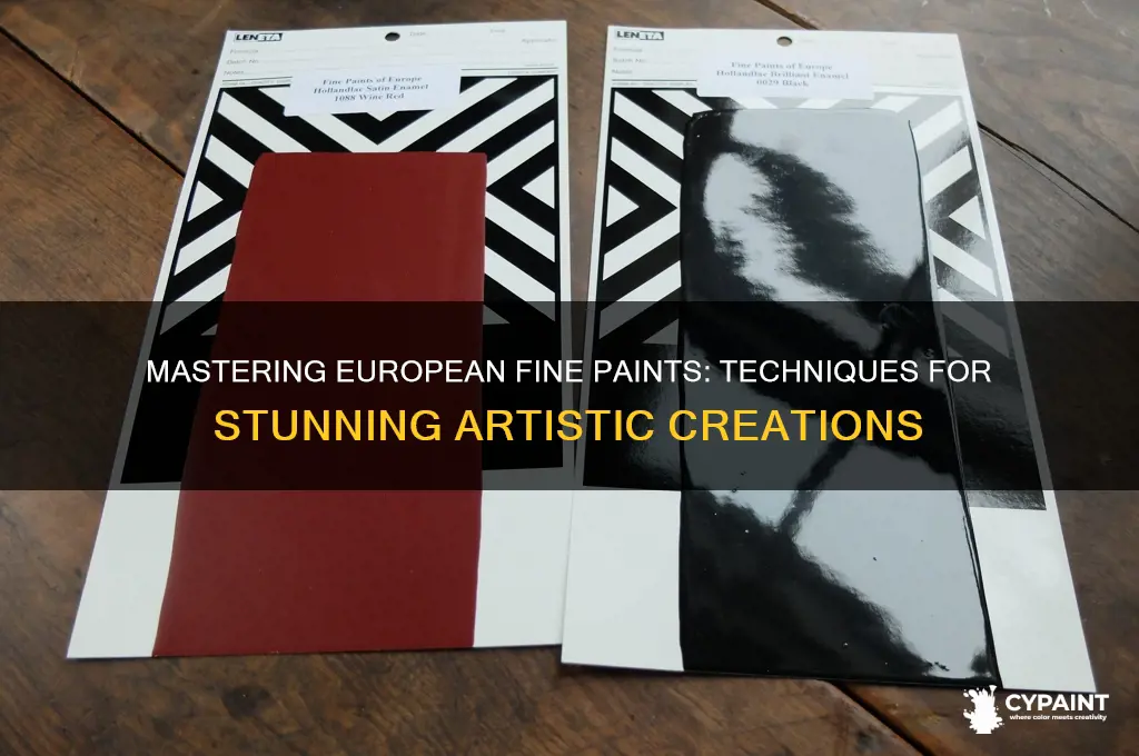how to paint with fine paints of europe