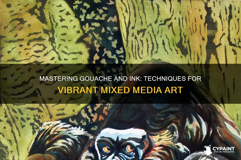 how to paint with gouache with ink