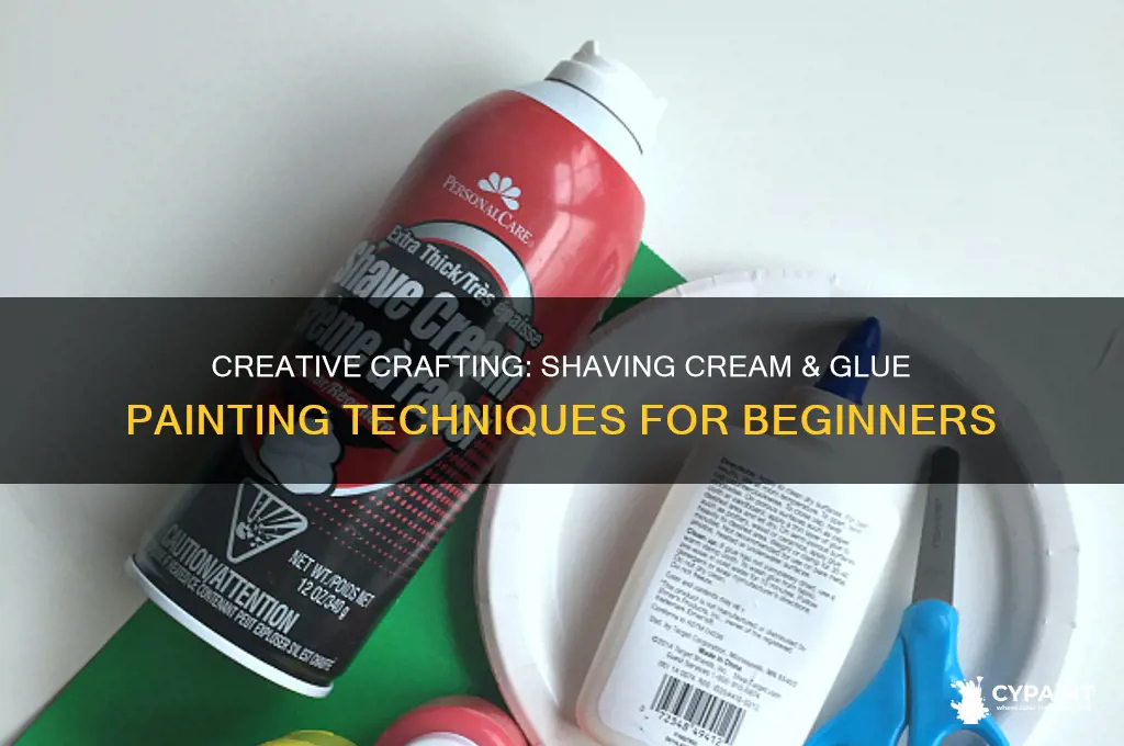 how to paint with shav cream and glue