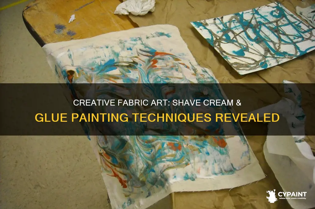 how to paint with shave cream and glue on fabric