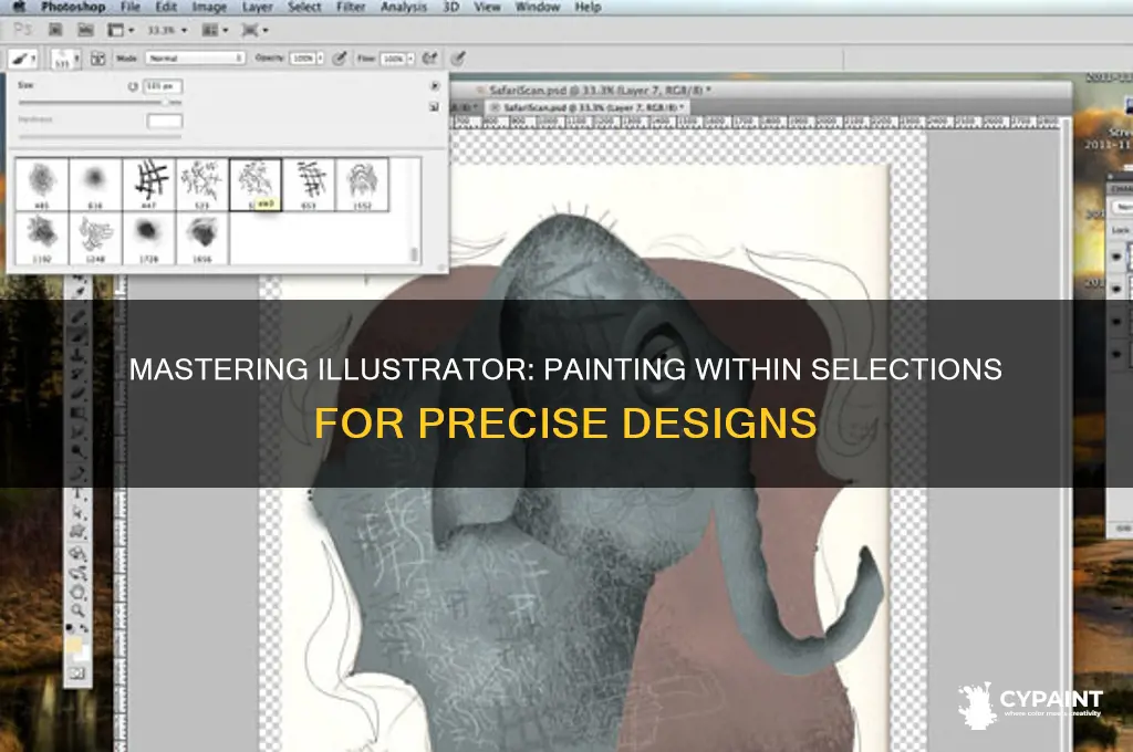 how to paint within a selection in illustrator