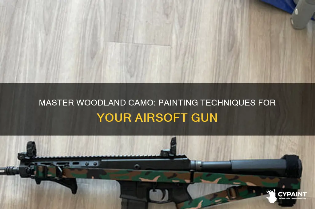 how to paint woodland camo on airsoft gun