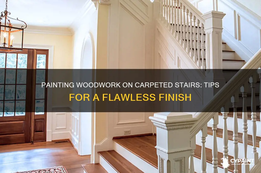 how to paint woodwork on carpeted stairs